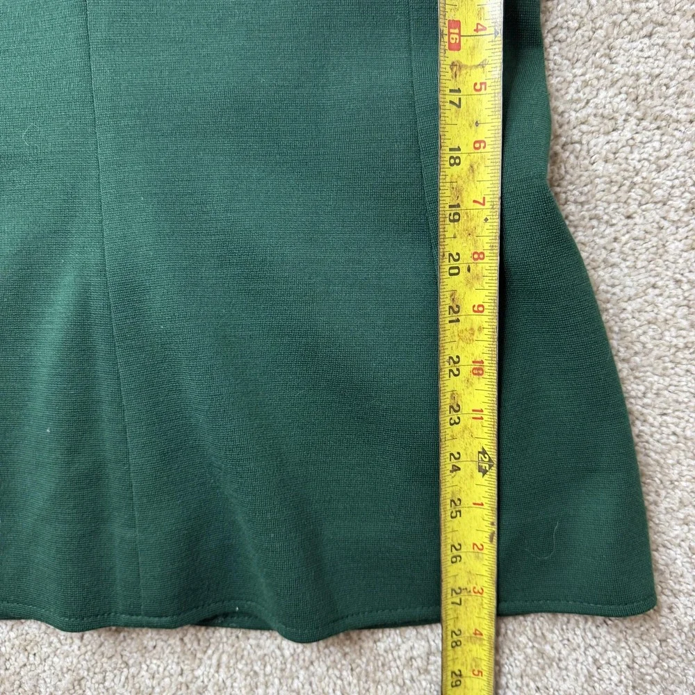 Vintage ACT III Vest Womens Medium Green Knit Button Front Pockets Longline